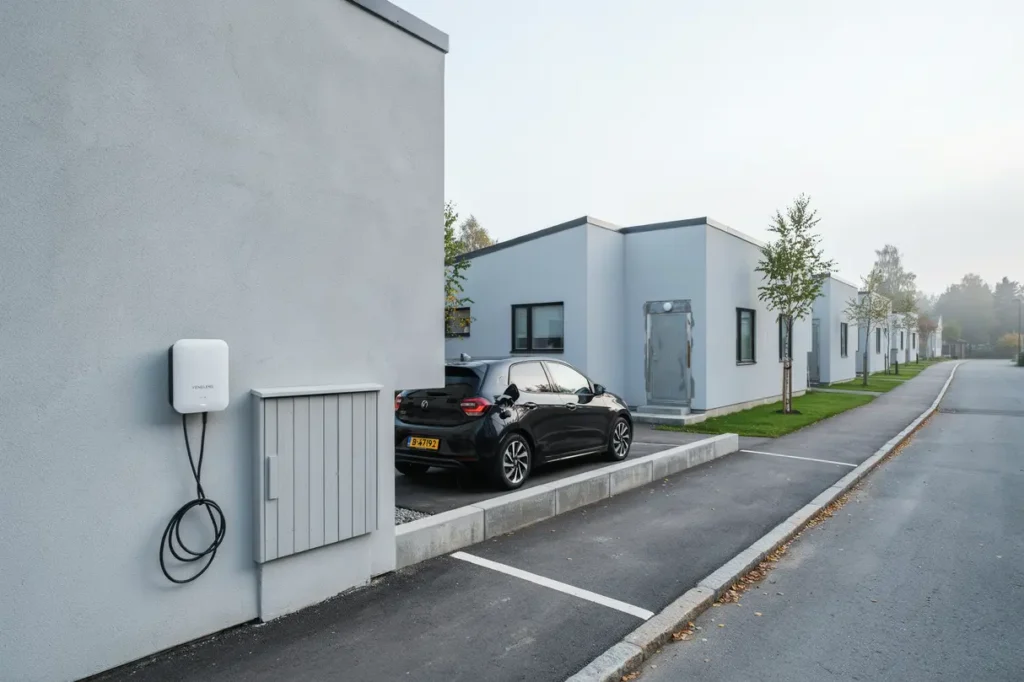 installation av elbilsladdare i radhusl nga i brandbergen vendels